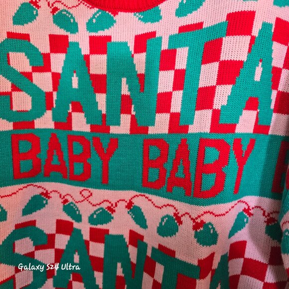 Womens Christmas sweater Santa Baby! Size XXL - Picture 3 of 7